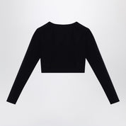 Balenciaga Black Activewear top in matt nylon blend