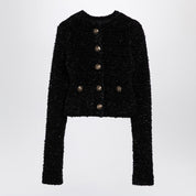 Balenciaga Black cotton blend tweed cropped cardigan
