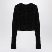 Balenciaga Black cotton blend tweed cropped cardigan