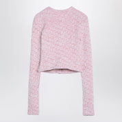 Balenciaga Pink cotton blend tweed cropped cardigan
