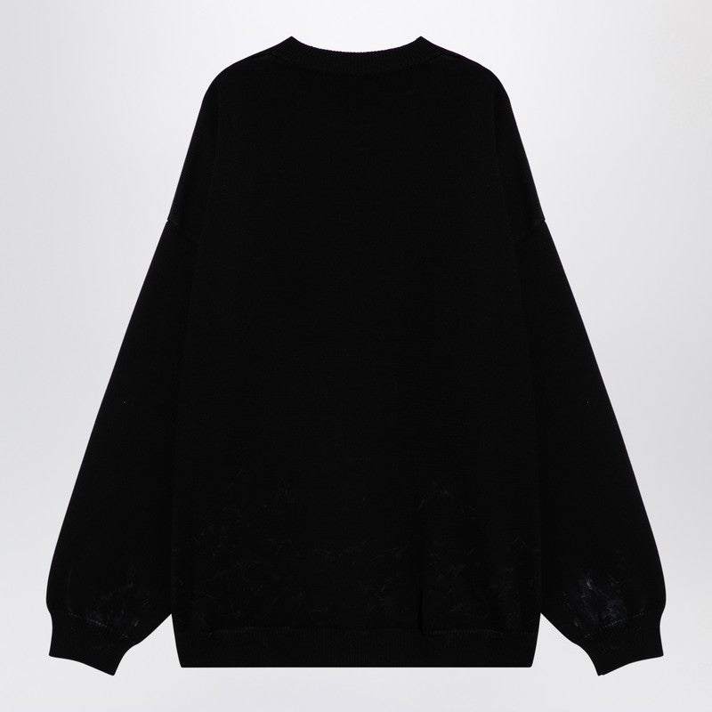 Balenciaga Black cotton blend jumper with print