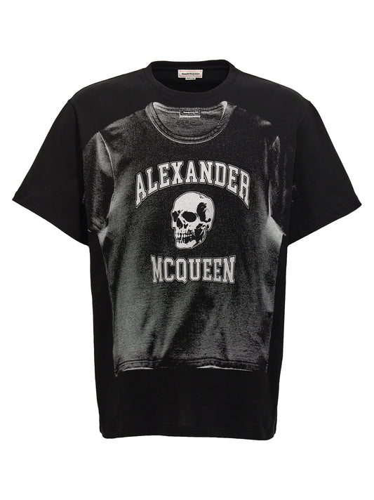 Mcqueen Logo Print T-shirt for Men — Black Topwear