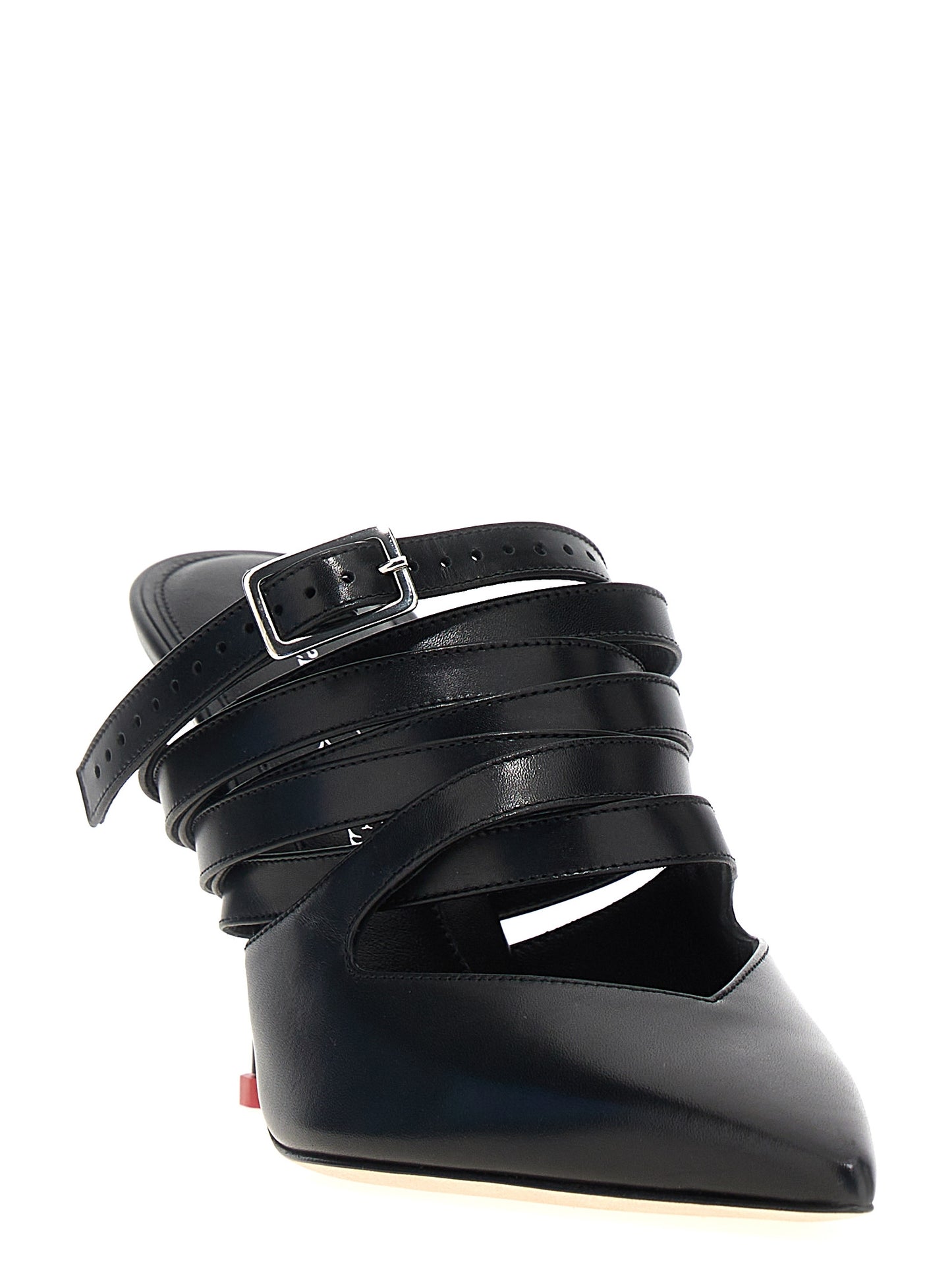 Alexander McQueen Strap Mules Pumps — Black 9.5 cm Heel