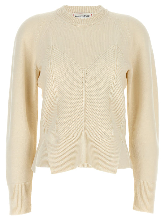 Alexander McQueen Chevron Corset Sweater — Knitwear