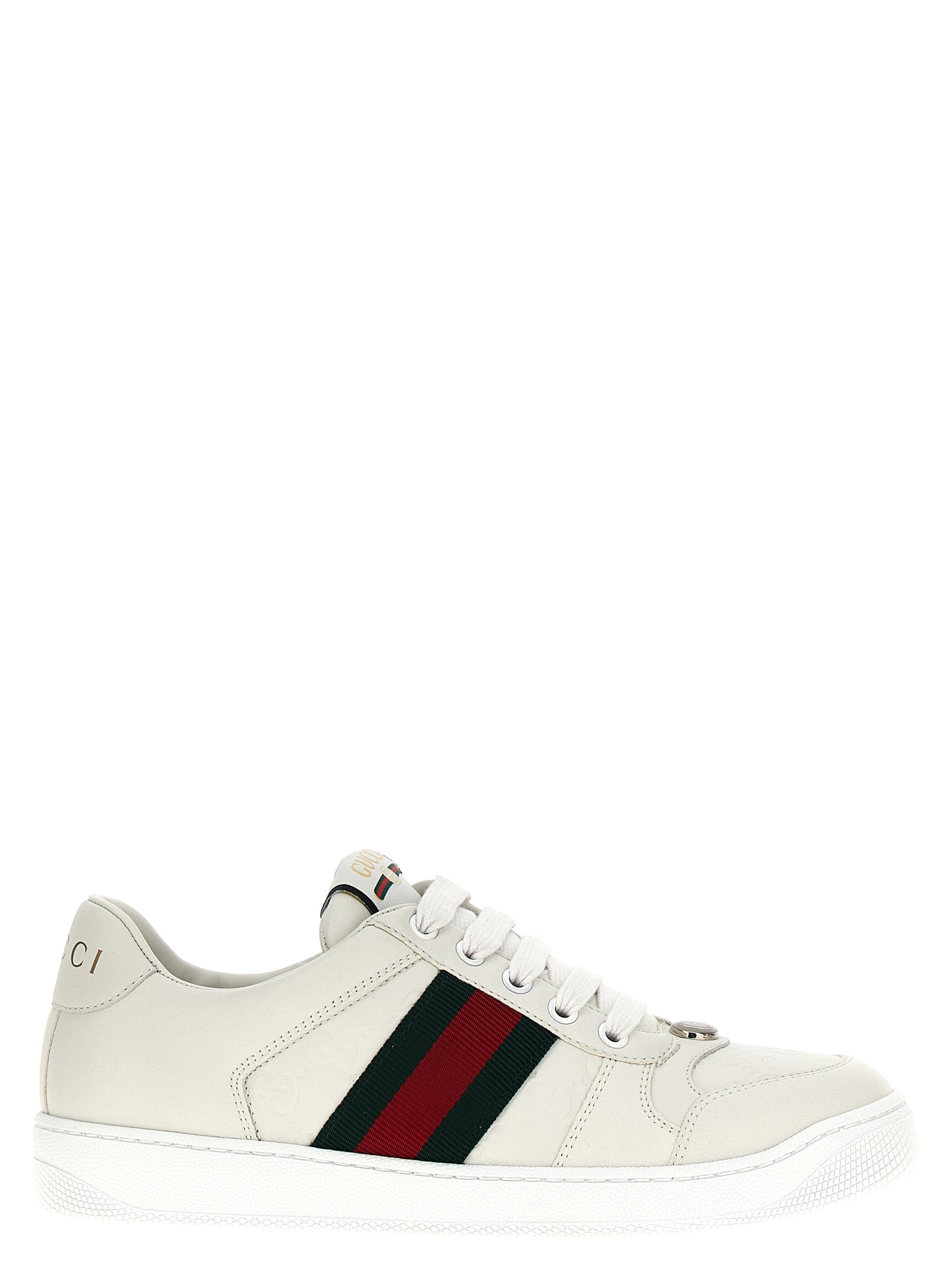 Gucci Screener Sneakers for Women — White Leather