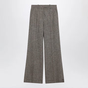 Valentino Ivory/brown patterned wool trousers