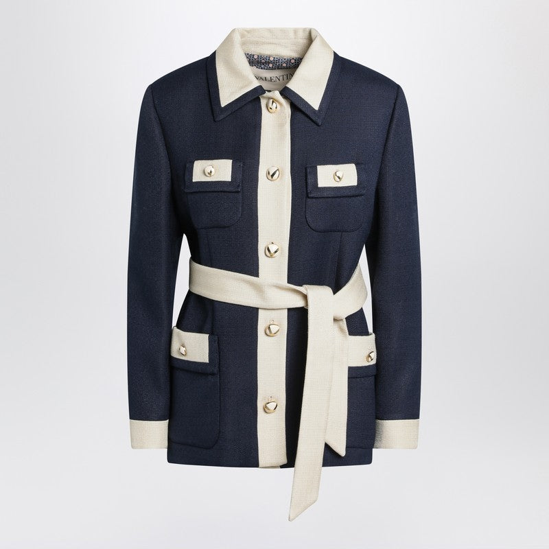 Valentino Blue ivory jacket with belt