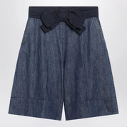 Valentino Denim bermuda shorts with oversized bow