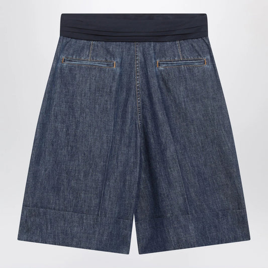 Valentino Denim bermuda shorts with oversized bow