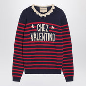 Valentino Blue striped Chez Valentino top