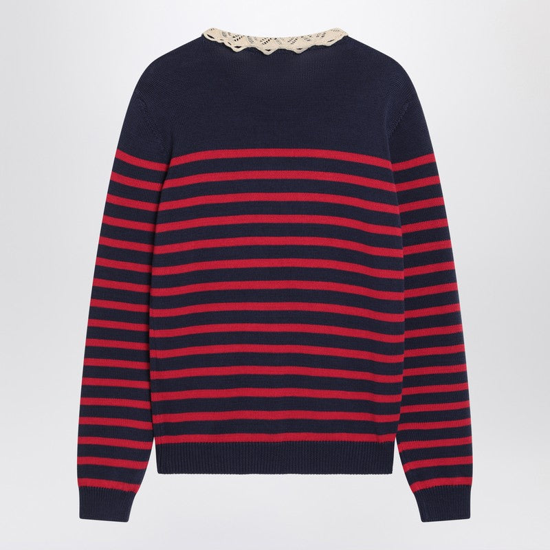 Valentino Blue striped Chez Valentino top
