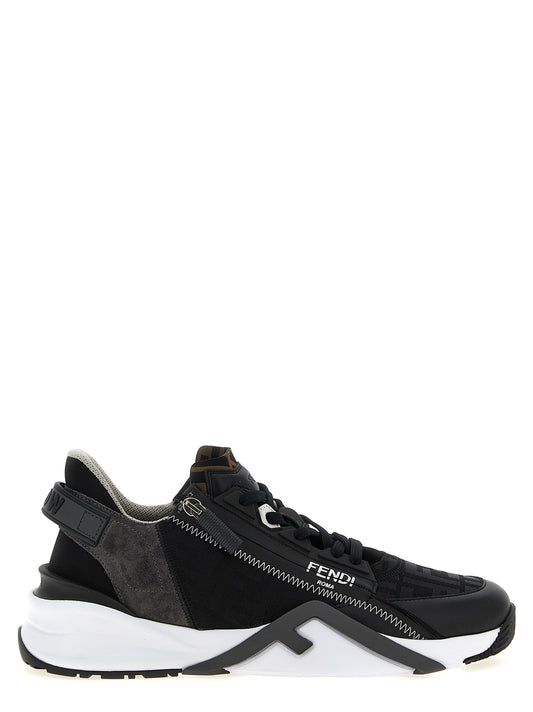 Fendi Flow Sneakers for Men — Black Knit Trainers