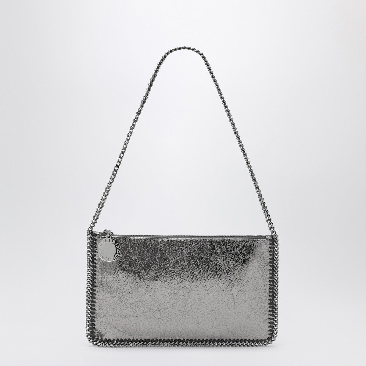Sac à bandoulière pochette métallisé gris Falabella de Stella McCartney
