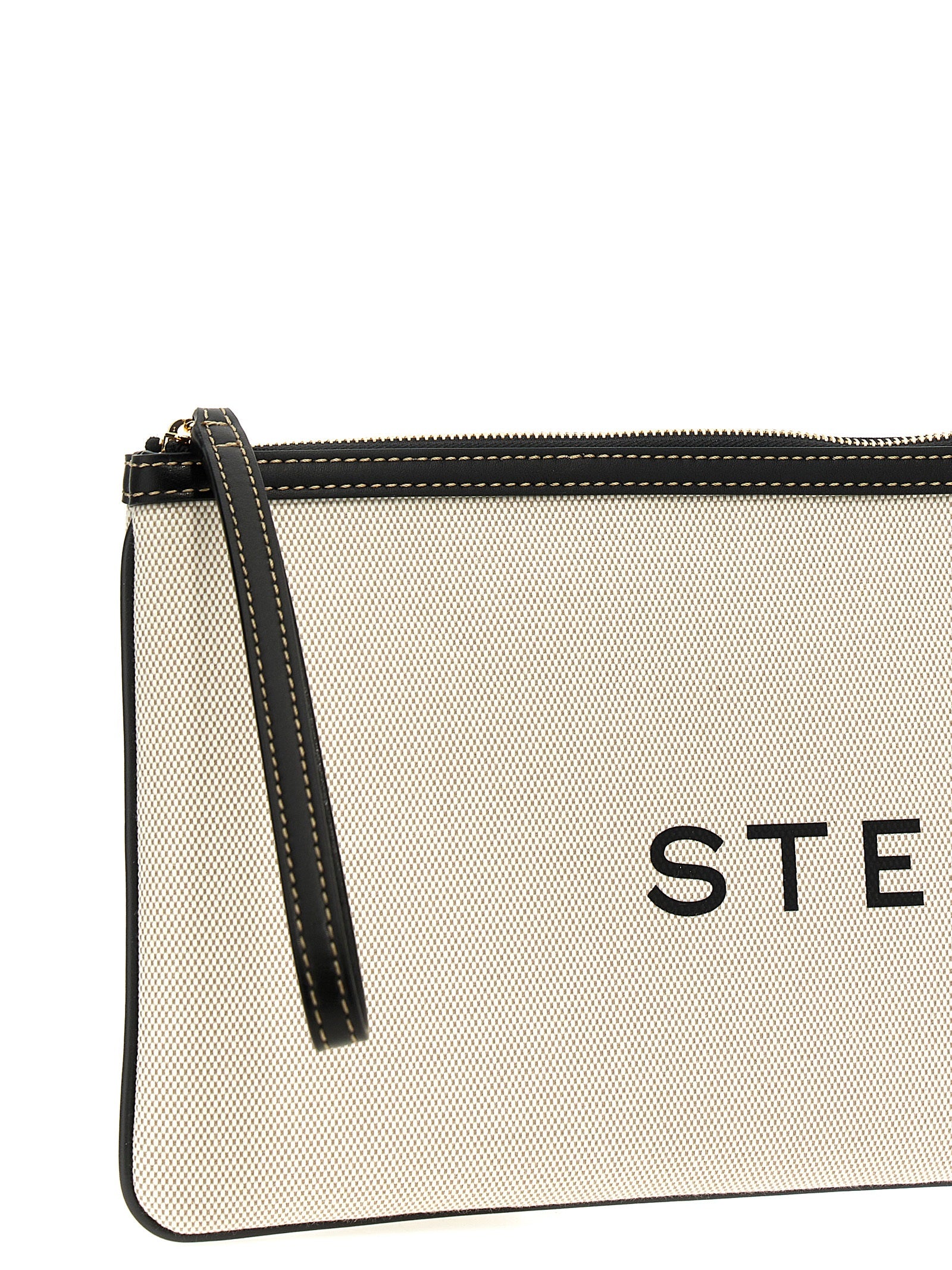Stella McCartney Logo Clutch Bag — Sustainable Beige Clutch