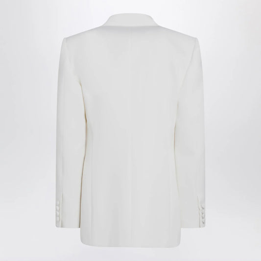 Valentino Milk-colored double-breasted jacket in wool