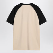 Butter/black T-shirt with Chez Valentino print