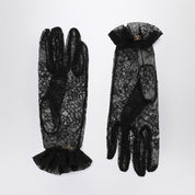 Valentino Garavani Black lace Vlogo Signature gloves