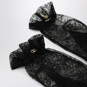 Valentino Garavani Black lace Vlogo Signature gloves