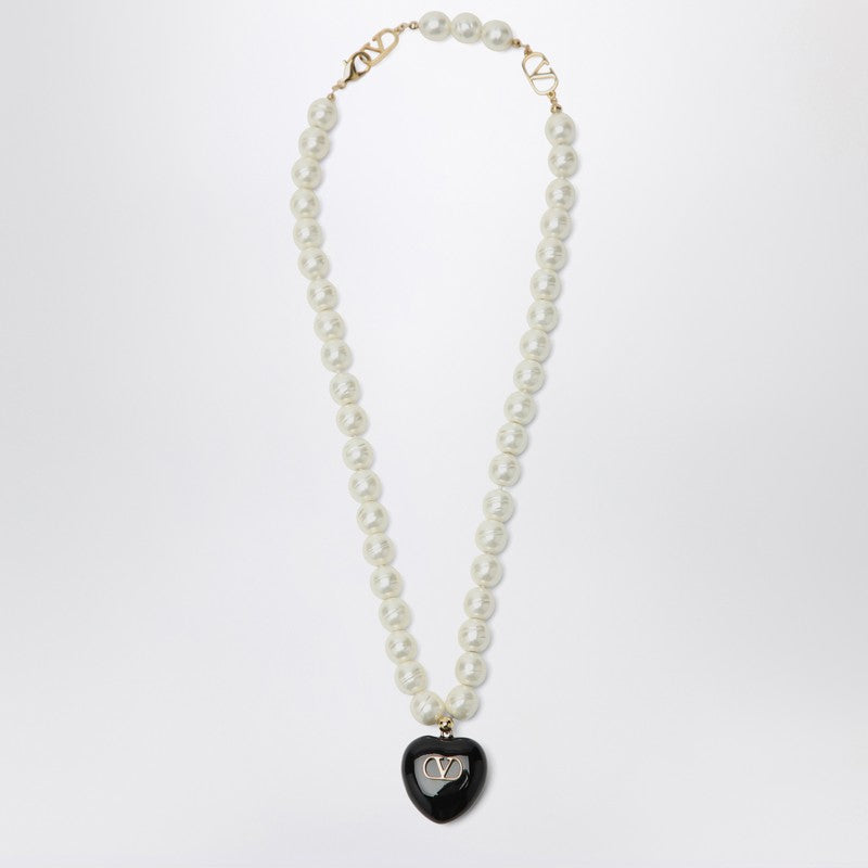 Collier de perles Black Coeur Royal de Valentino Garavani