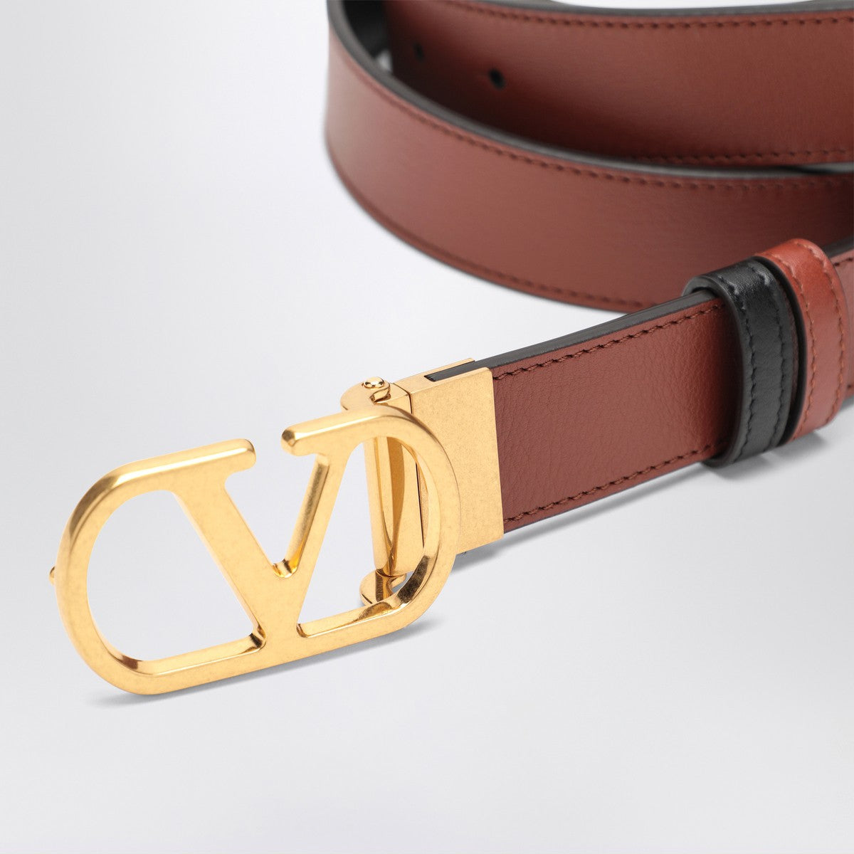 Valentino Garavani Reversible Vlogo Signature belt brown/black