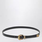 Ceinture Valentino Garavani Black VLogo Signature en cuir de veau poli
