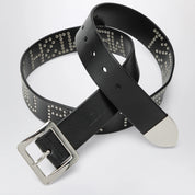DAGGER Black leather We Wish You All The Best belt