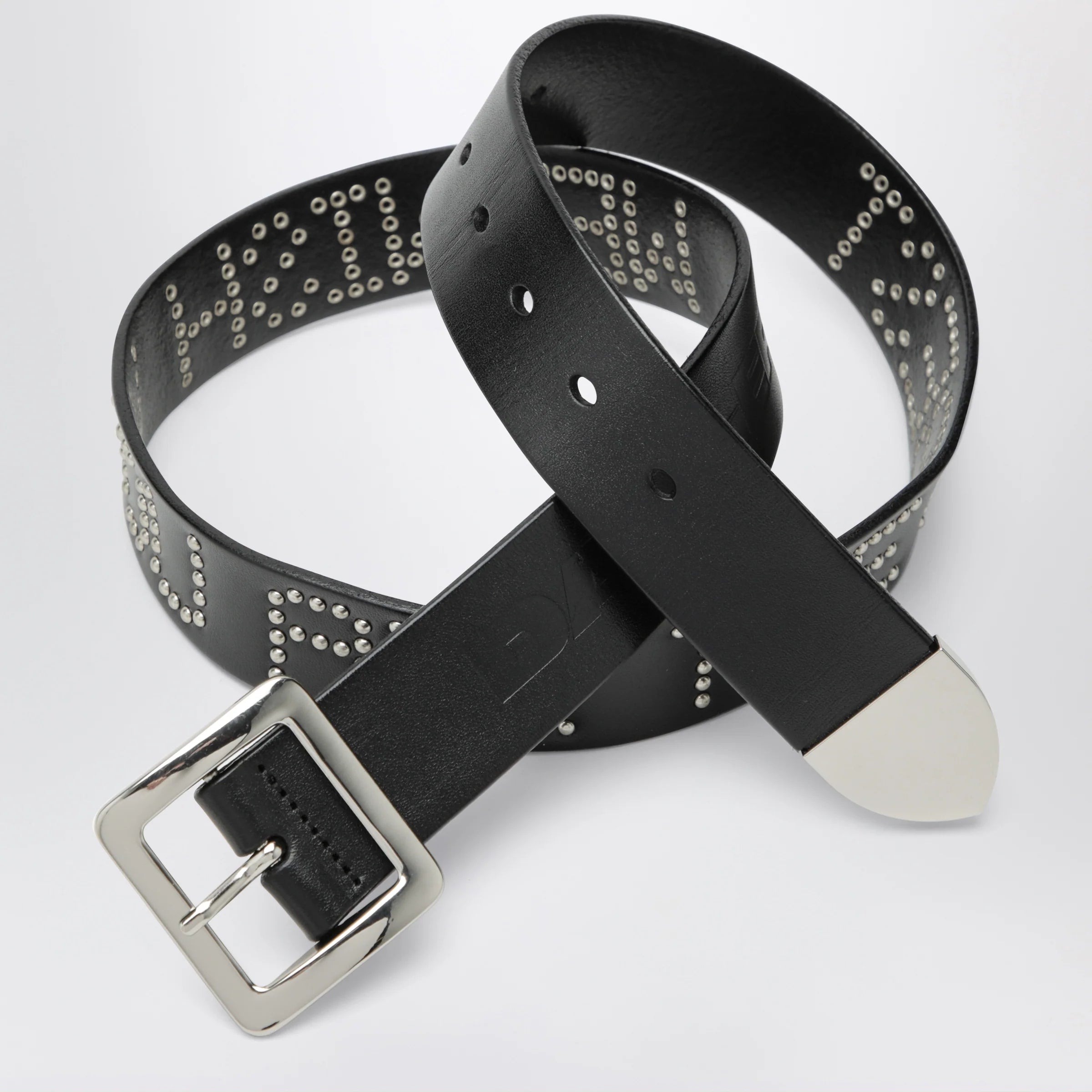 DAGGER Black leather We Wish You All The Best belt