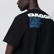 DAGGER Faded black T-shirt with logo print