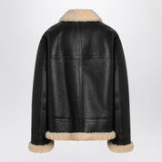 Saint Laurent Black leather and shearling jacket