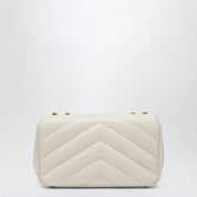Bolso pequeño Saint Laurent LouLou en piel de cordero blanca