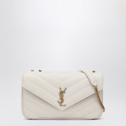 Bolso mediano LouLou color crema de piel suave de Saint Laurent