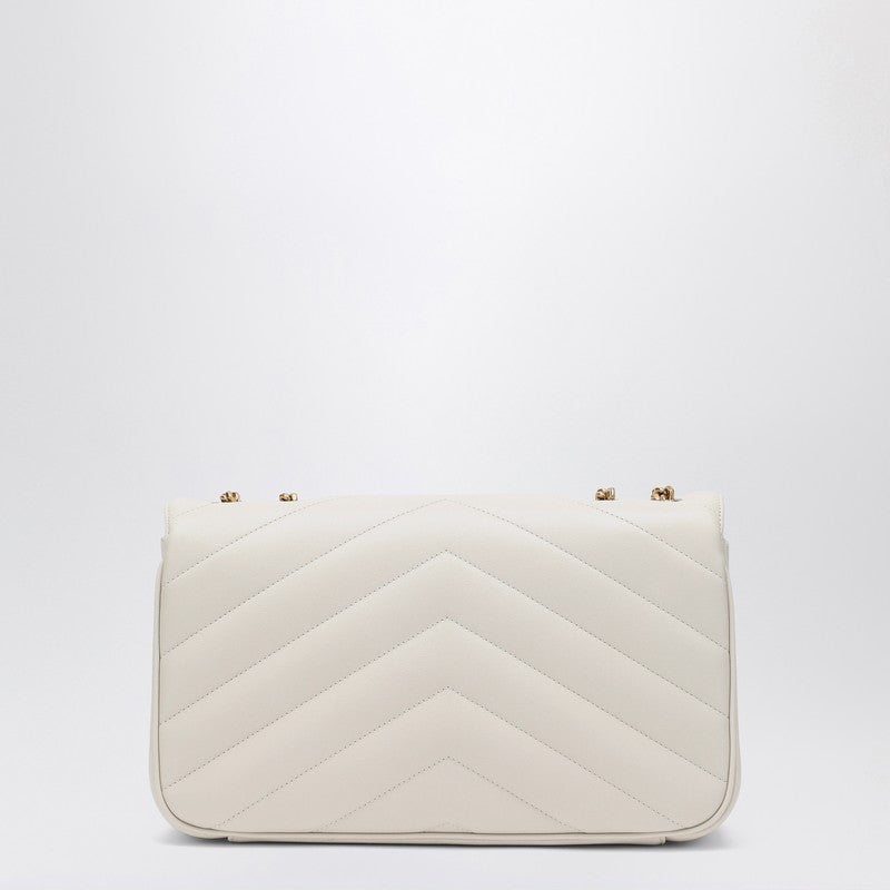 Bolso mediano LouLou color crema de piel suave de Saint Laurent