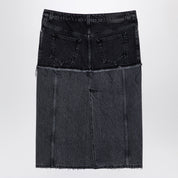 Alexander McQueen Two-tone black denim skirt