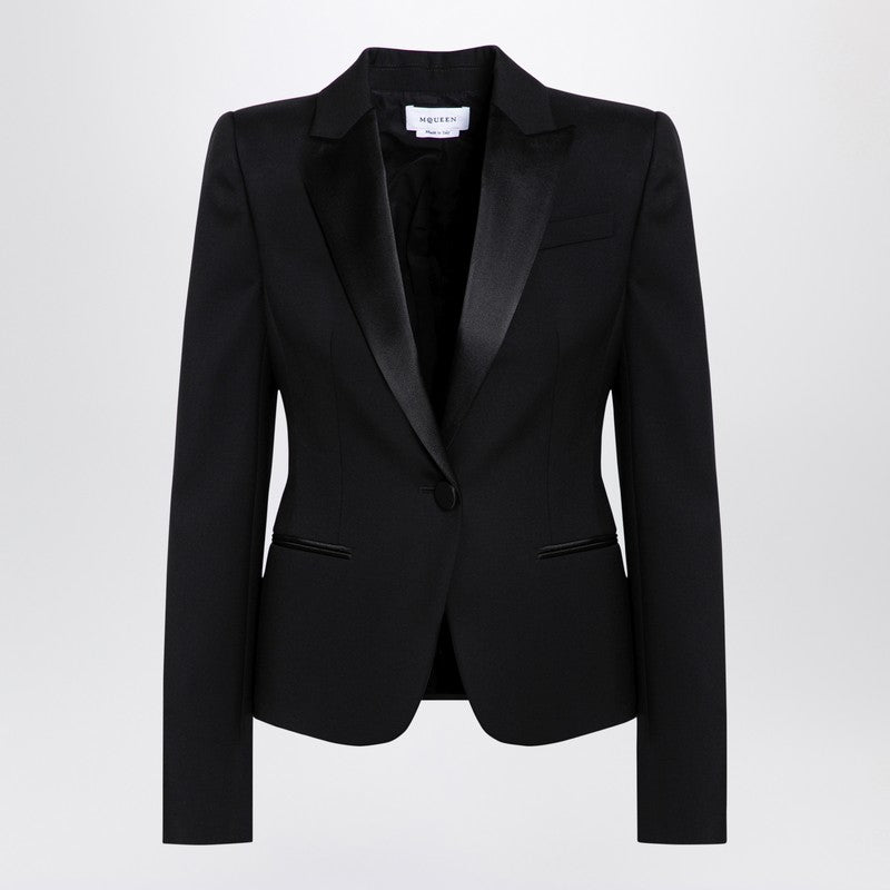 Alexander McQueen Black single-breasted wool jacket