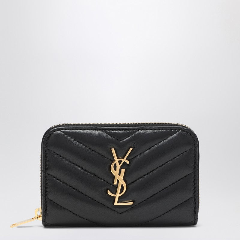 Saint Laurent Black Cassandre matelassé wallet in leather