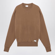 Sweat-shirt en coton peluche couleur caramel Saint Laurent