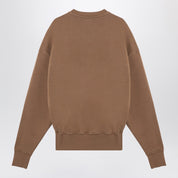 Sweat-shirt en coton peluche couleur caramel Saint Laurent