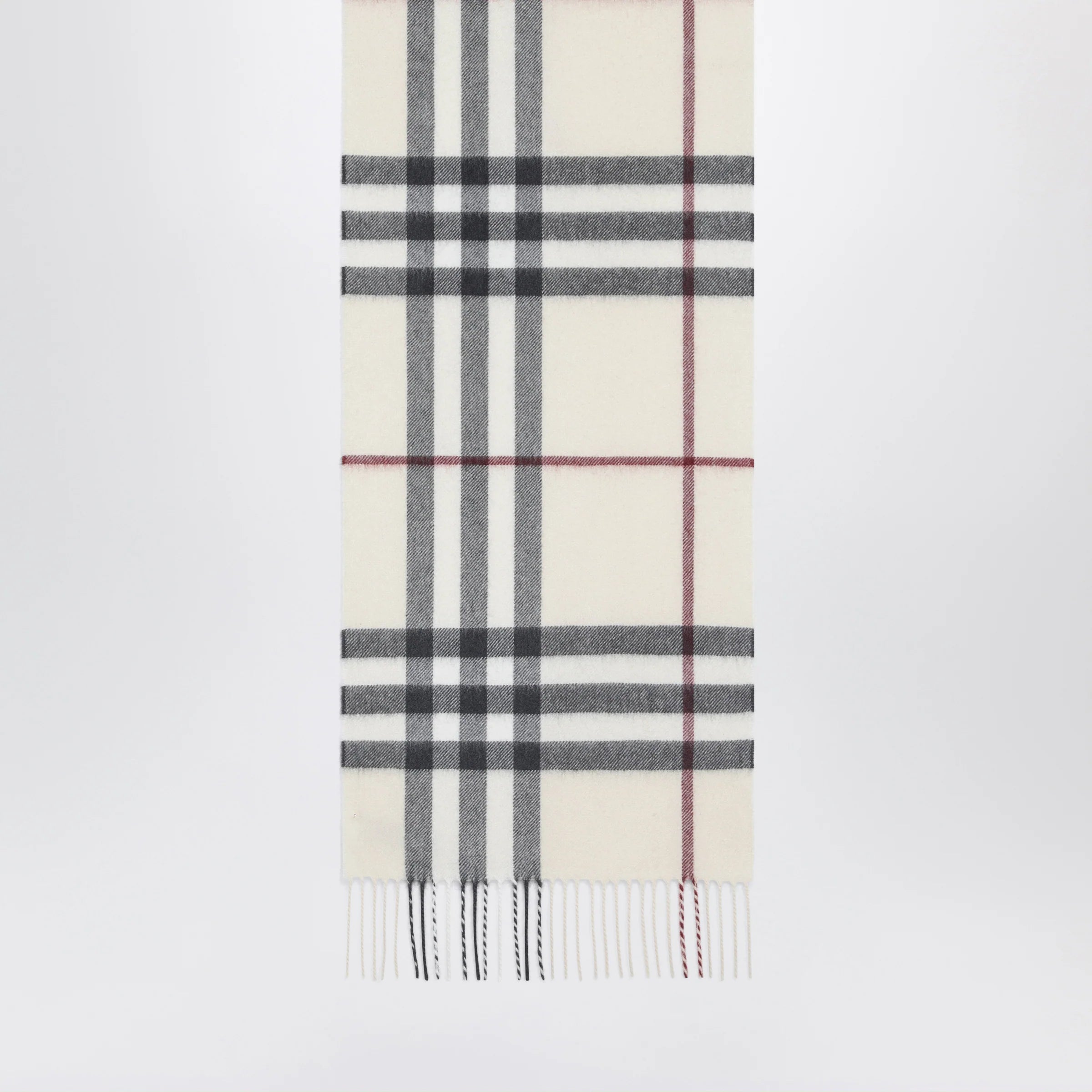 Burberry Check cashmere scarf in stone