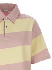 Burberry Striped Polo Shirt — Oversized Logo Tee