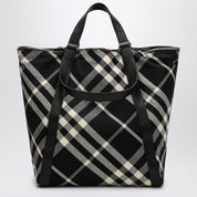 Burberry Black/calico cotton-blend tote bag with Check pattern