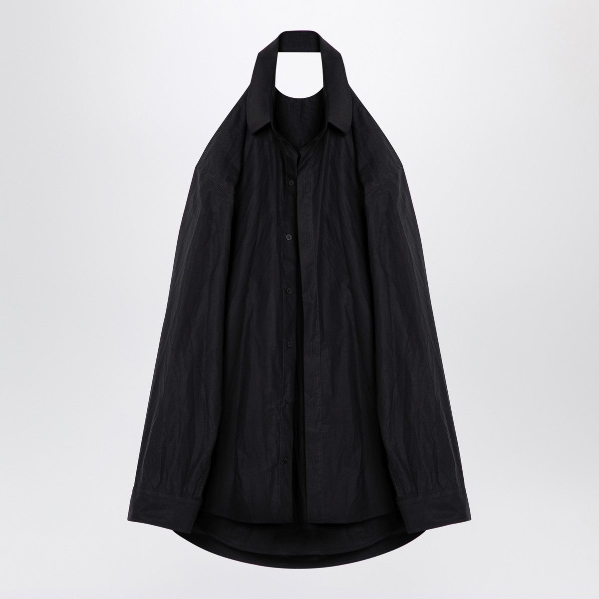 Robe effet chemise suspendue noire Balenciaga en coton