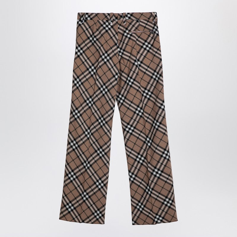 Pantalones Burberry Check en mezcla de lana