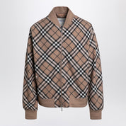 Burberry Check pattern zipped cardigan in wool blend