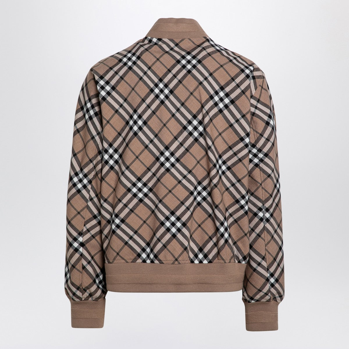 Burberry Check pattern zipped cardigan in wool blend