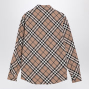 Chemise en laine mélangée à motif à carreaux Burberry