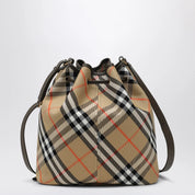Burberry Medium beige bucket bag with Check pattern