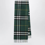 Burberry Cashmere Check scarf in dark fern green