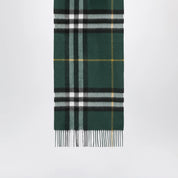 Burberry Cashmere Check scarf in dark fern green