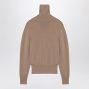 Pull col roulé en laine beige Burberry