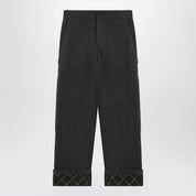 Burberry Black trousers with Check pattern lapels